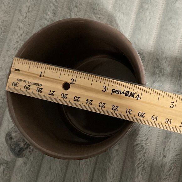 Meritage Mug Oversized Gray Ivory Ombré Abstract Stoneware Coffee Tea Soup 4"x4" - Picture 7 of 8